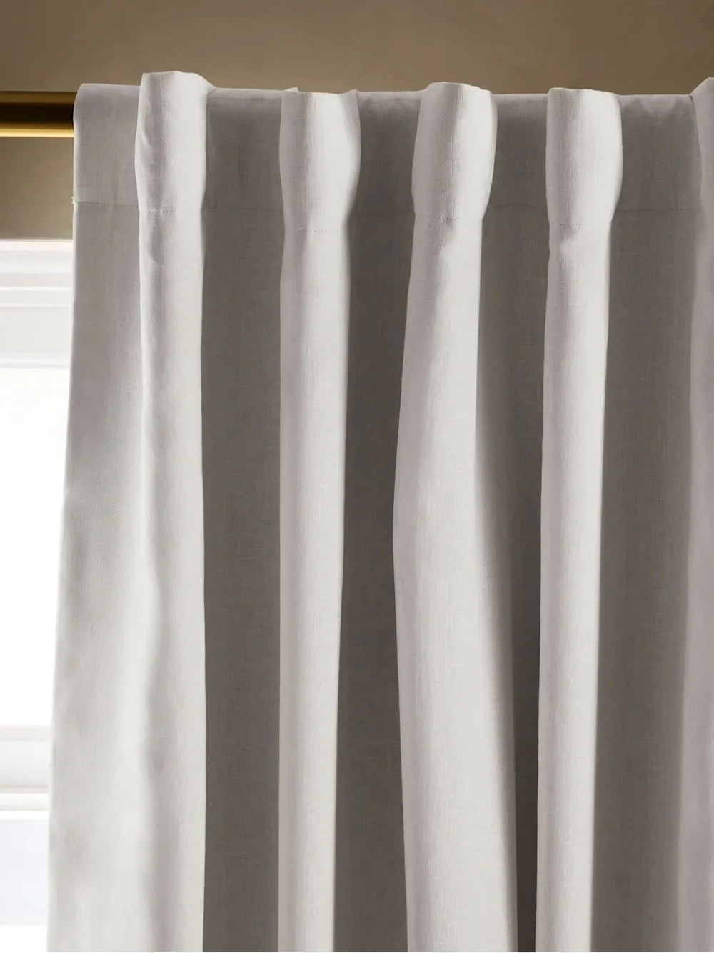 QUINCE Set Of 2 48x96 European Linen True Blackout Curtains White 0466